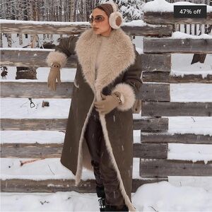 Sydney Faux Fur Suede Long Coat